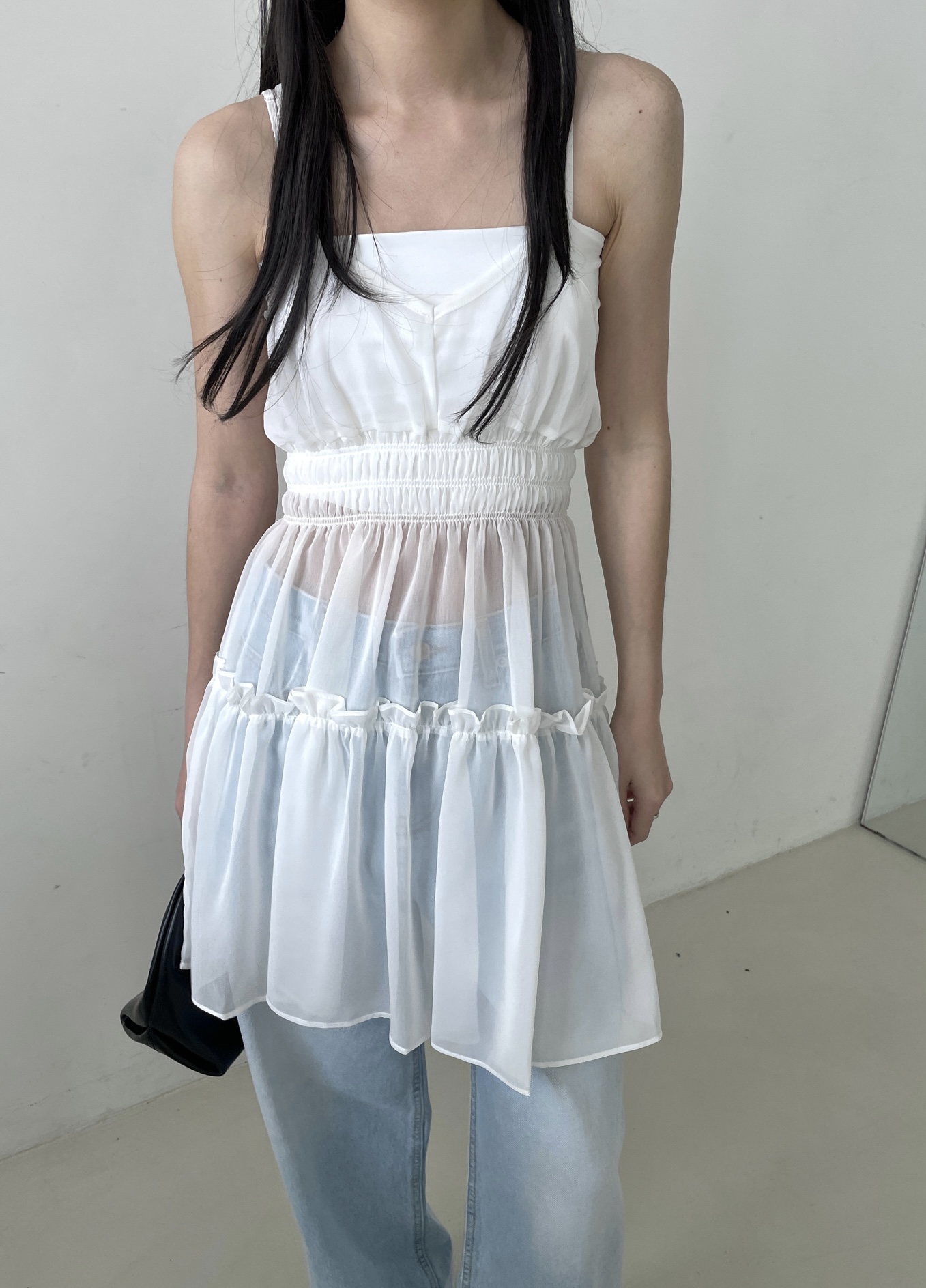 vlemma ruffled-tiered-backless-chiffon-sundress 清冷風設計感洋裝連身裙 - 酒紅