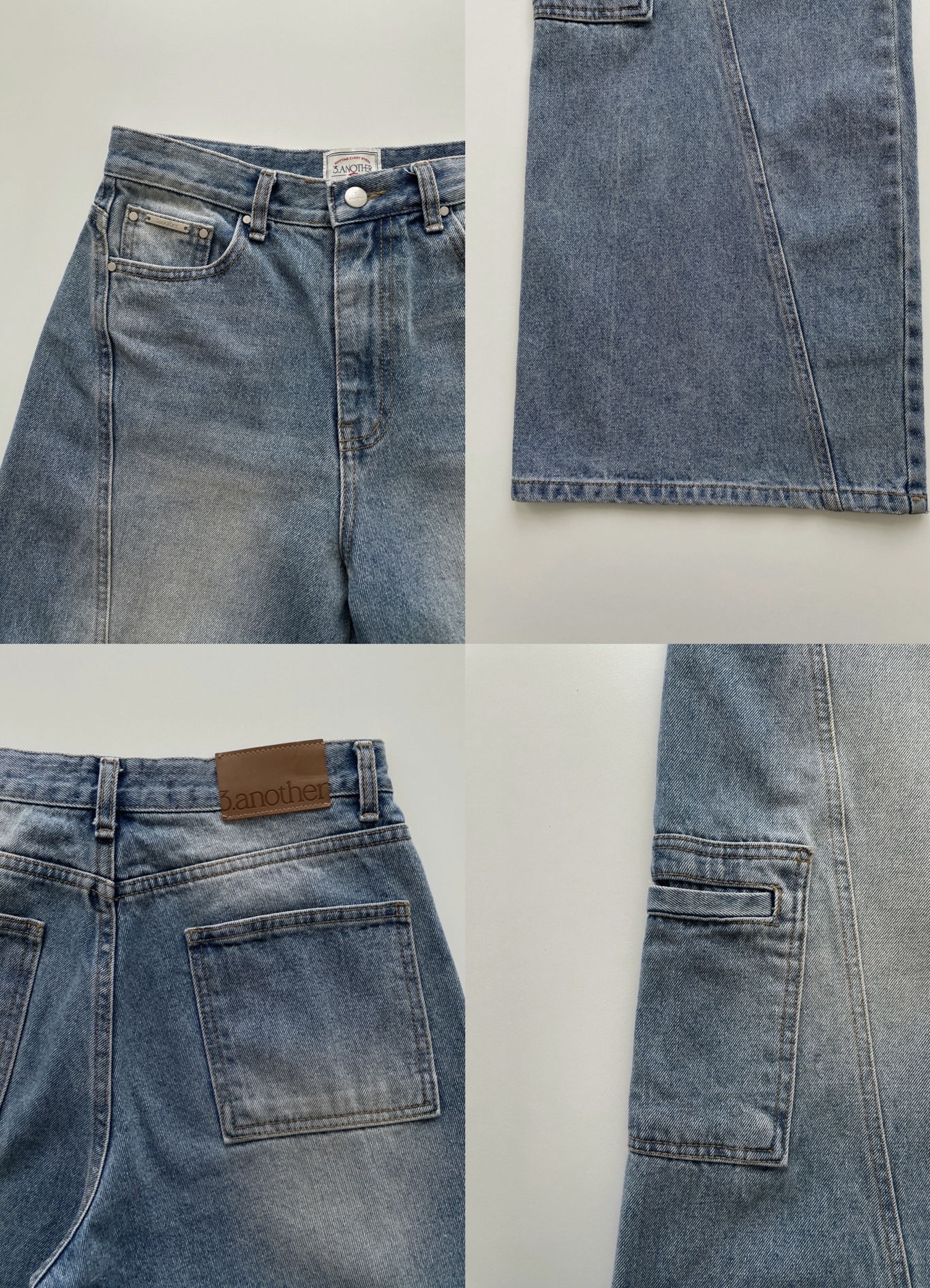 vlemma y2k-streetwear-cargo-baggy-jeans 小眾剪裁設計感褲裙長褲 - 藍
