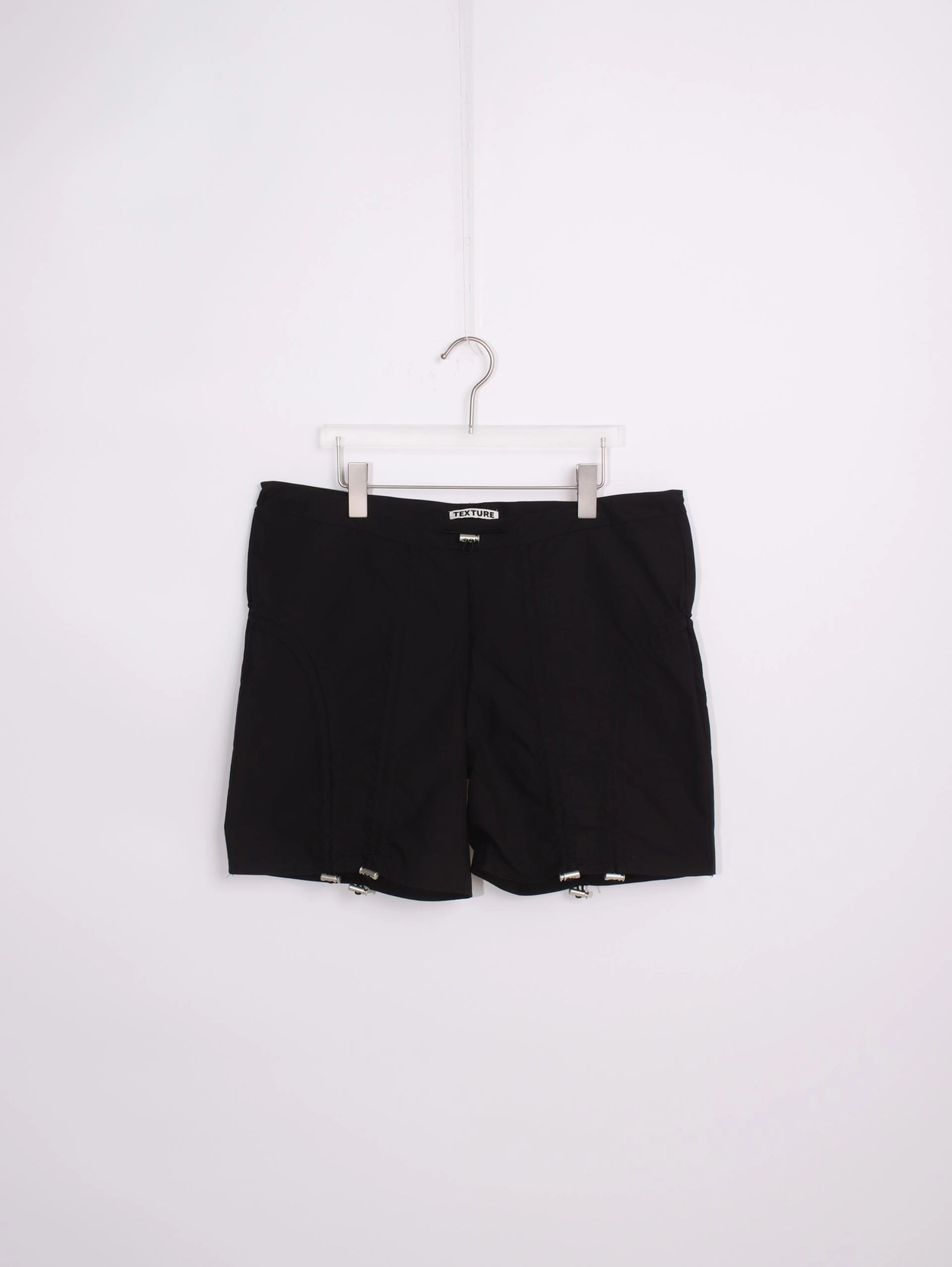vlemma gorpcore-cinched-hem-black-shorts 小眾剪裁設計感褲裙長褲 - 黑