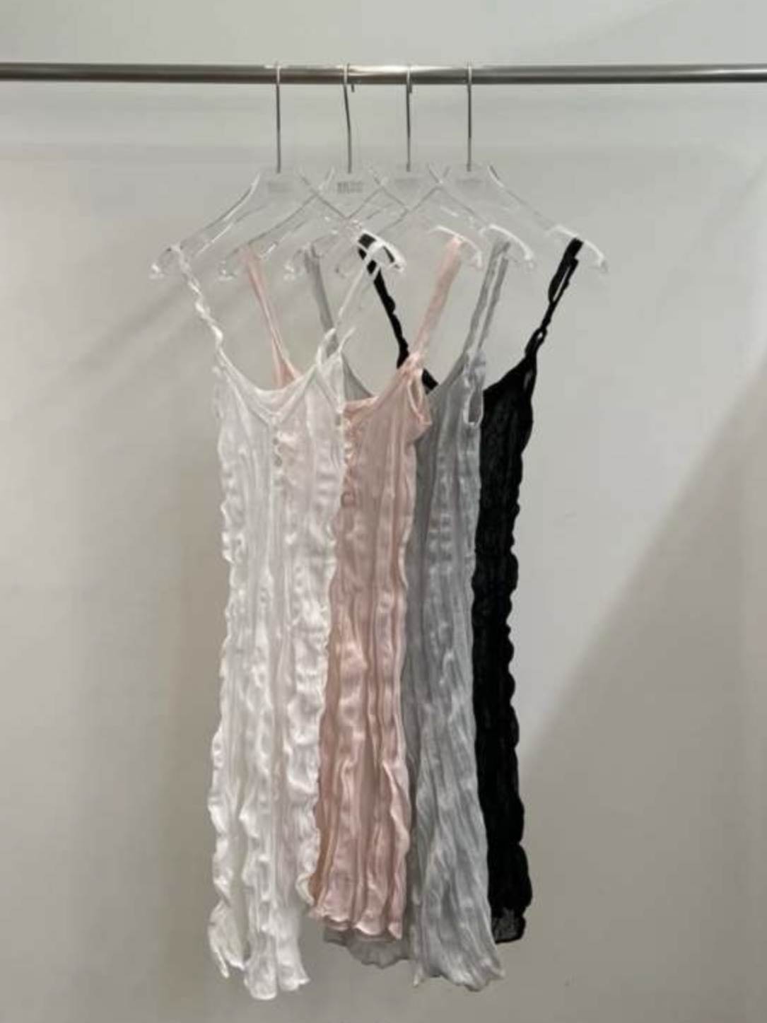 vlemma textured-see-through-midi-dress 清冷風設計感洋裝連身裙 - 白