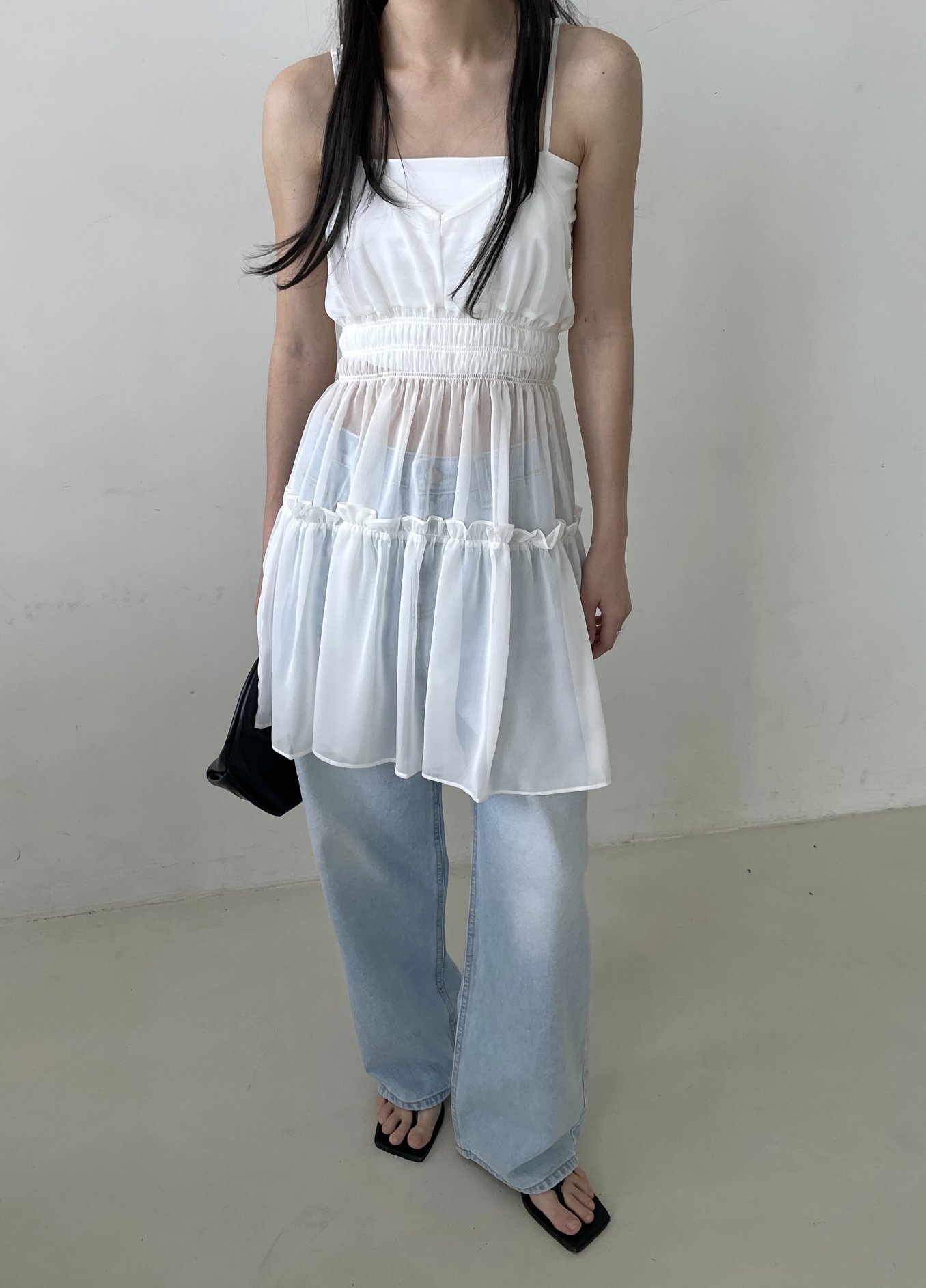 vlemma ruffled-tiered-backless-chiffon-sundress 清冷風設計感洋裝連身裙 - 酒紅