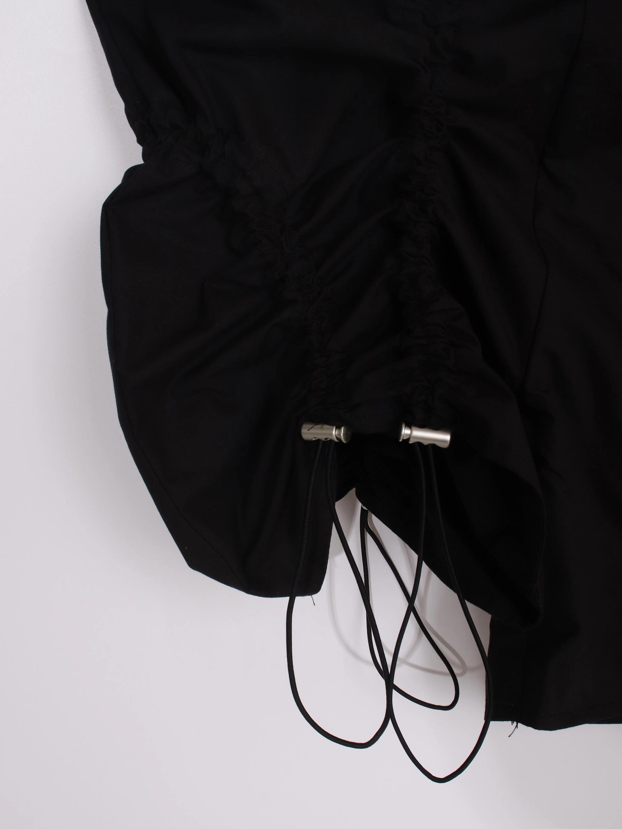 vlemma gorpcore-cinched-hem-black-shorts 小眾剪裁設計感褲裙長褲 - 黑