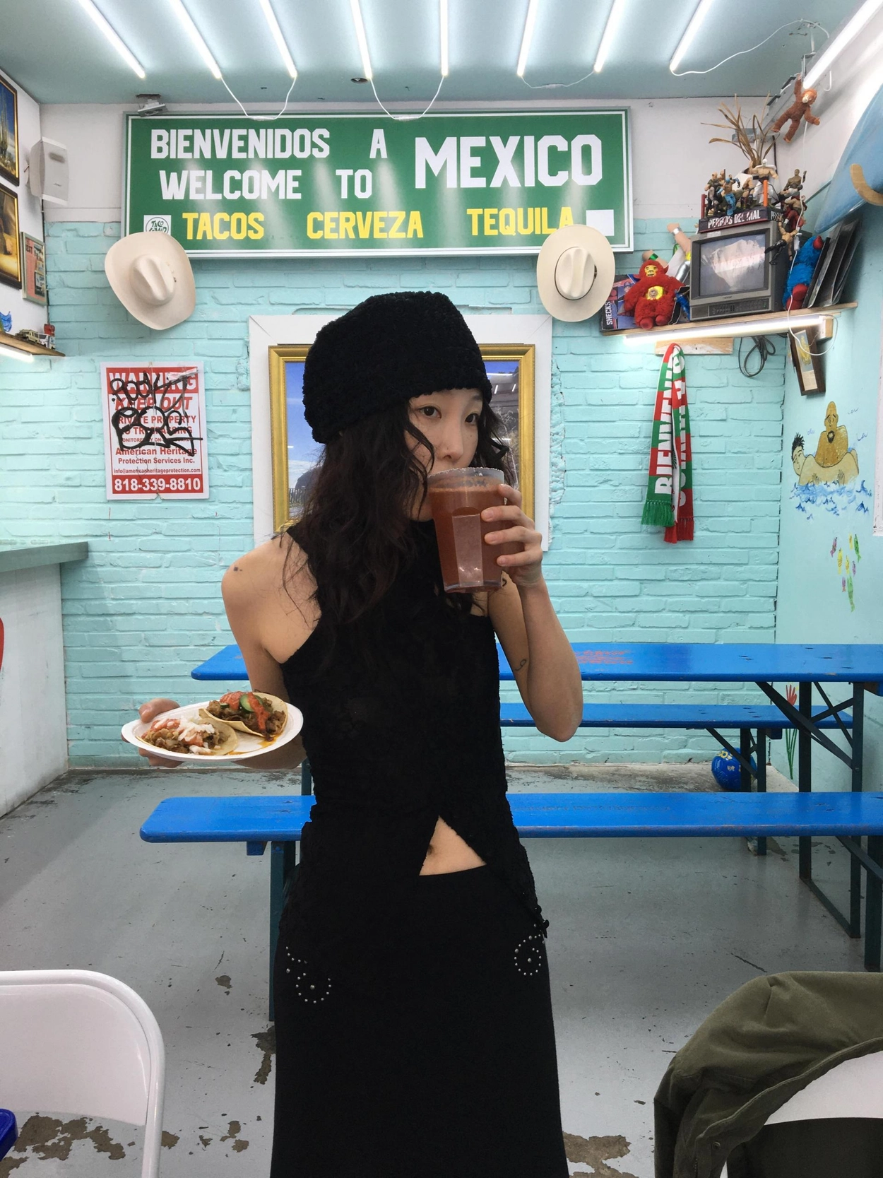 vlemma textured-floral-lace-tank-top 極簡設計感針織上衣襯衫 - 黑