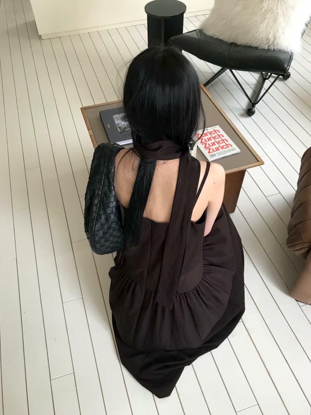 vlemma lace-trim-ruched-v-neck-maxi-dress 清冷風設計感洋裝連身裙 - 白