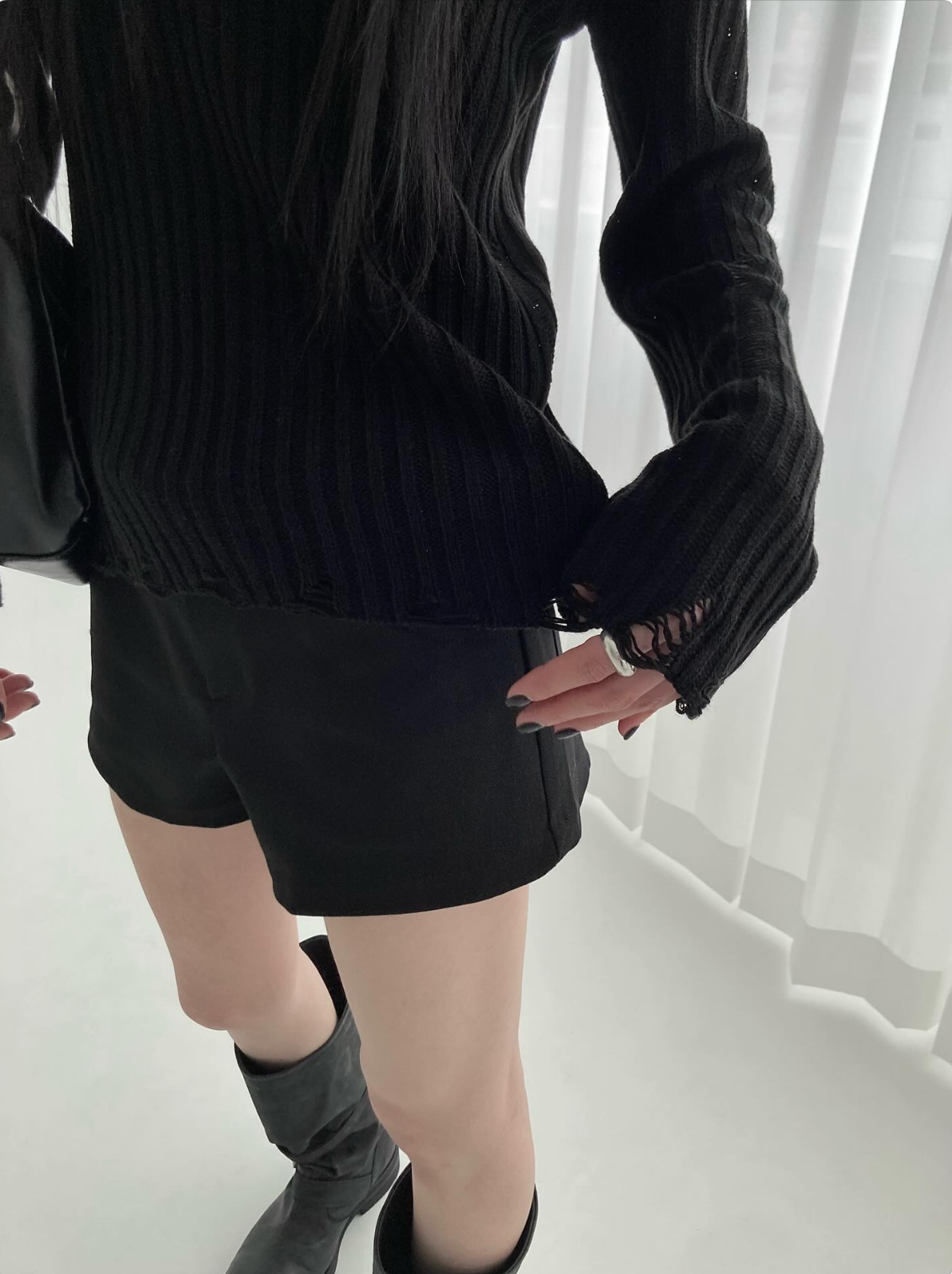 vlemma slim-fit-casual-shorts-womens 小眾剪裁設計感褲裙長褲 - 白