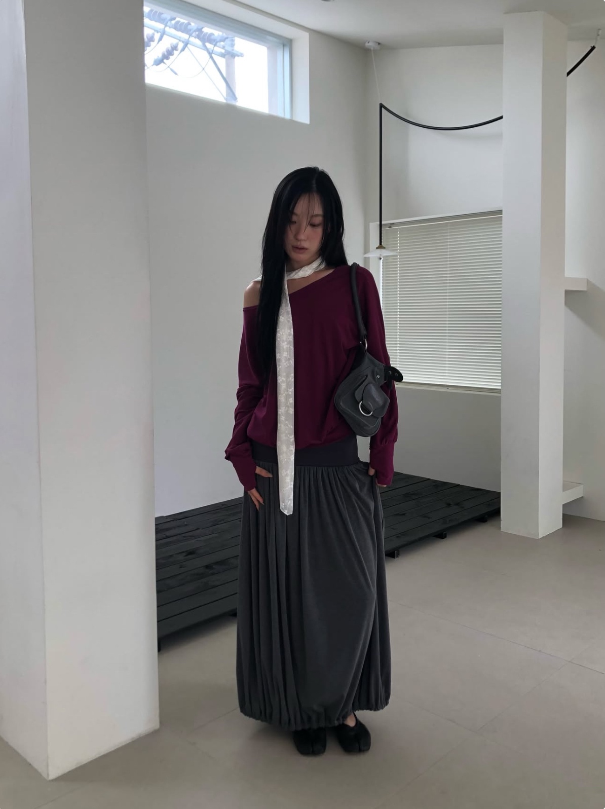 芭蕾風泡泡長裙 / Y2K 抓皺半身裙