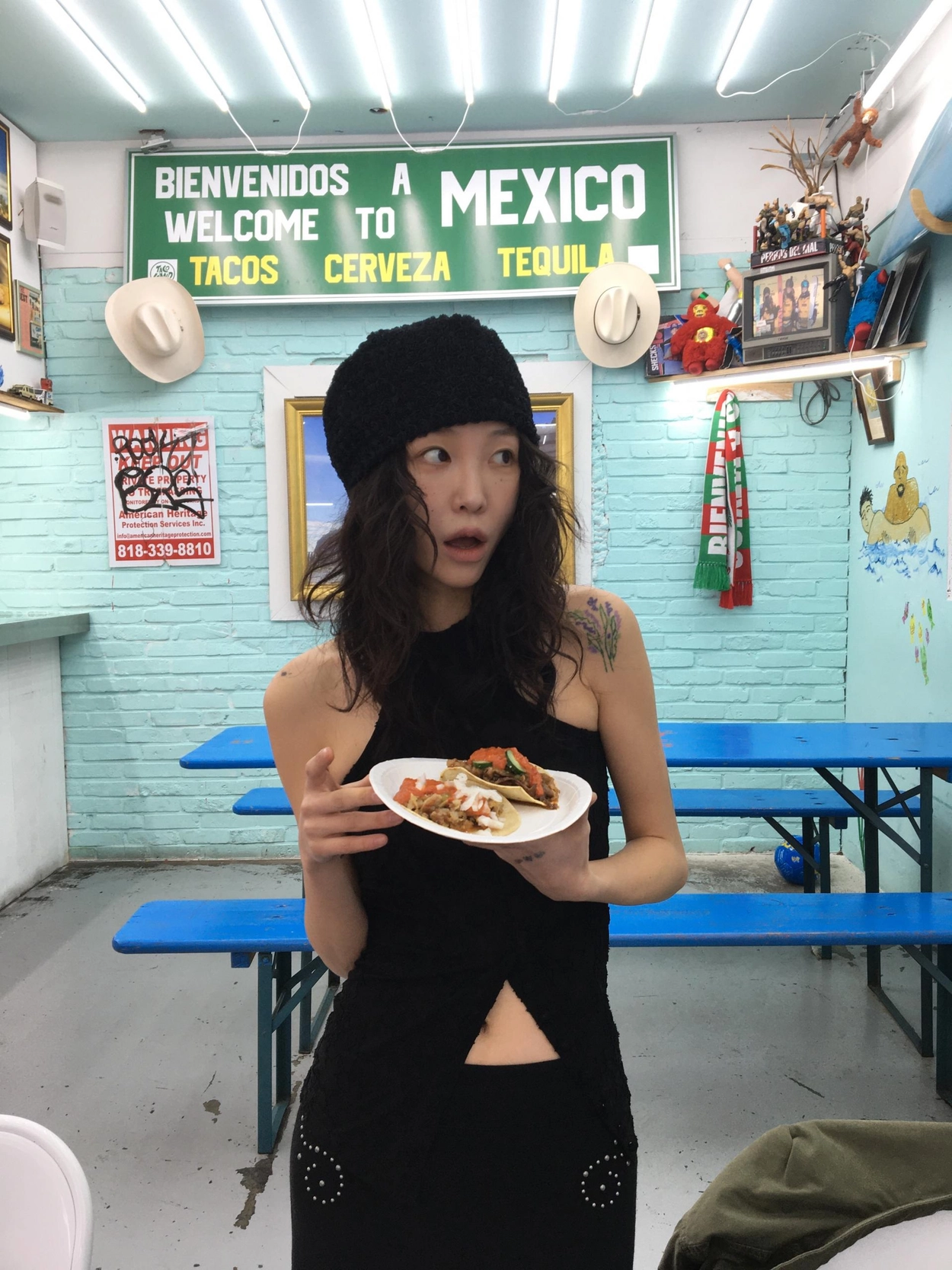 vlemma textured-floral-lace-tank-top 極簡設計感針織上衣襯衫 - 黑