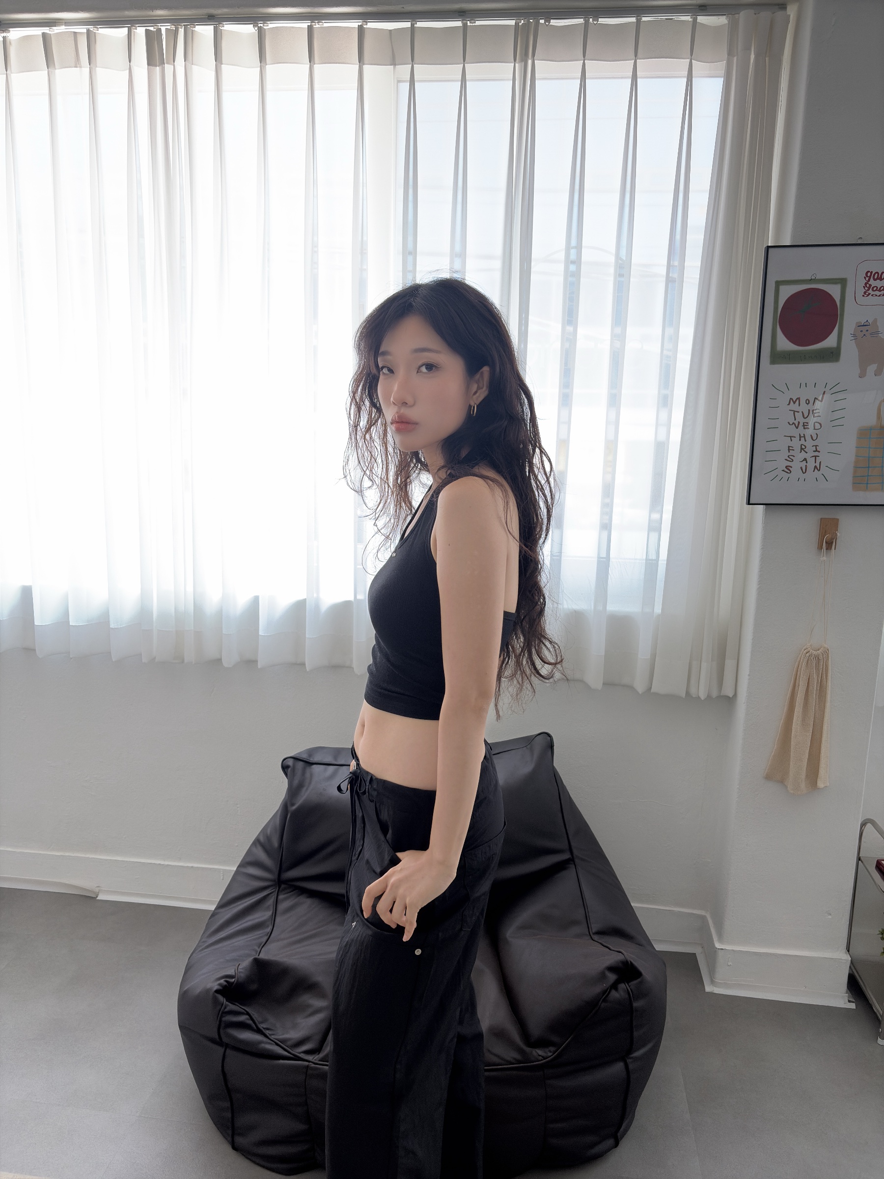 vlemma y2k-cropped-halter-ribbed-top 極簡設計感針織上衣襯衫 - 藍